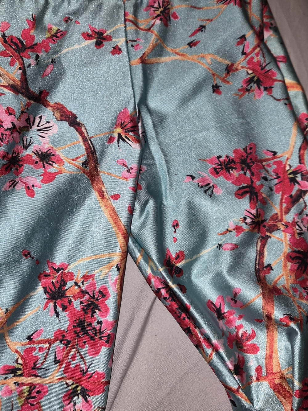 Poprageous Arizona Tea Leggings blue with Pink flowers